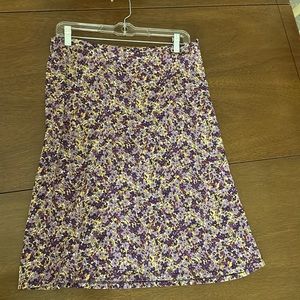 Ann Taylor Size 8 purple and yellow floral skirt